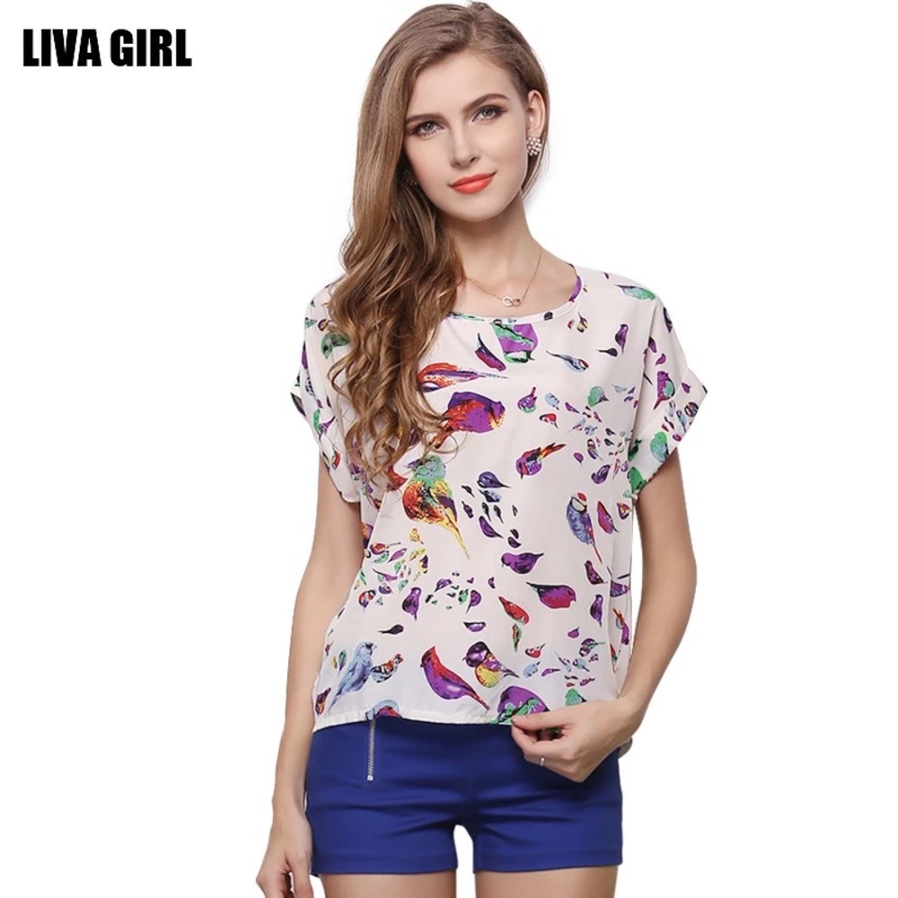 *2 FOR $5* Livagirl bird print sheet too colorful NWT L